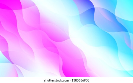 Template Abstract Background With Curves Lines, Wave Shape. Modern Screen Gradient Design. For Greeting Card, Flyer, Poster, Brochure, Banner Calendar. Vector Illustration