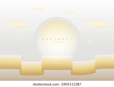 Dibujo del vector de oro de la luna de fondo abstracta de plantilla, diseño gráfico de forma libre de formas