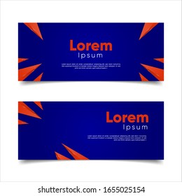 abstrakter Template-Banner mit orangefarbenem Dreieck in der Marine