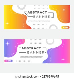 Template abstract banner with wavy gradient two colors