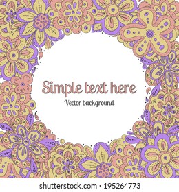 Template with abstract flower vector decorative nature ornamental frame
