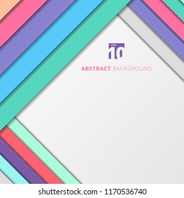 Template abstract geometric pastel color with shadow on white background. Vector illustration