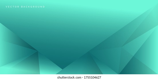 Template abstract geometric triangles blue turquoise color modern background. You can use for ad, poster, template, business presentation. Vector illustration   