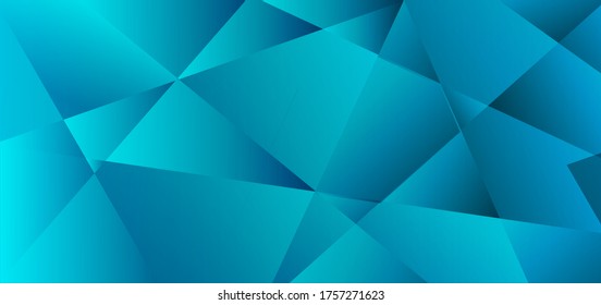 Template abstract geometric triangles blue color modern background. You can use for ad, poster, template, business presentation. Vector illustration   