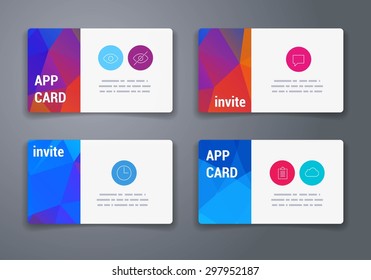 Template. Abstract Geometric Vector Template Layout Design for Flyer, Placard, Brochure or Booklet. Mobile, Technology and Infographic Concept. UI template. Web UI app design. Vector business card set