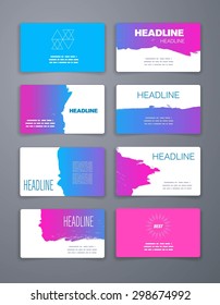 Template. Abstract Geometric Vector Template Layout Design for Flyer, Placard, Brochure or Booklet. Mobile, Technology and Infographic Concept. UI template. Web UI app design. Vector business card set