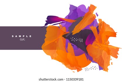 Template with an abstract gradient orange poppy 