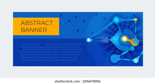 Template of abstract horizontal banner with place for text and title.