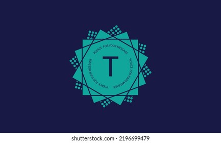 Muster für abstraktes Logo, Monogramm, Geschäftszeichen mit Platz für Text und Buchstaben T in der Mitte