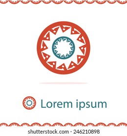Template with an abstract logo, round pattern