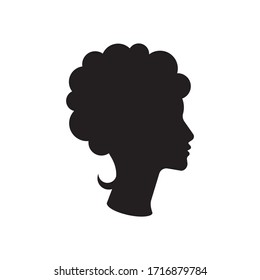 Template abstract logo for woman salons and shops. Stylized profile of a young beautiful woman. Abstract logo for a beauty salon. Portrait of a girl. Abstract logo. 