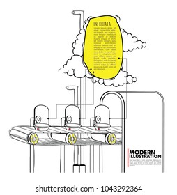 template abstract presentation, pop art design, abstract illustration, line art, monocrome