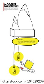 template abstract presentation, pop art design, abstract illustration, line art, monocrome