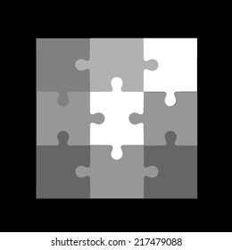 Template of abstract puzzle. 