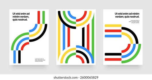 Template with abstract running track for competition, championship or sports event. Colorful lines design for poster, background or cover.