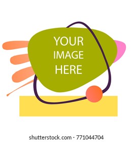 Template with abstract sign. Layout for design presentation. Vector illustration. Minimalist modern logo. Concept style image for trendy poster, placard, banner, cover, decorated, brochure, flyer. 
