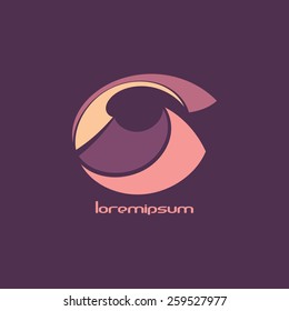 Template of abstract simple logotype. Peculiar vector logo. CMYK color mode