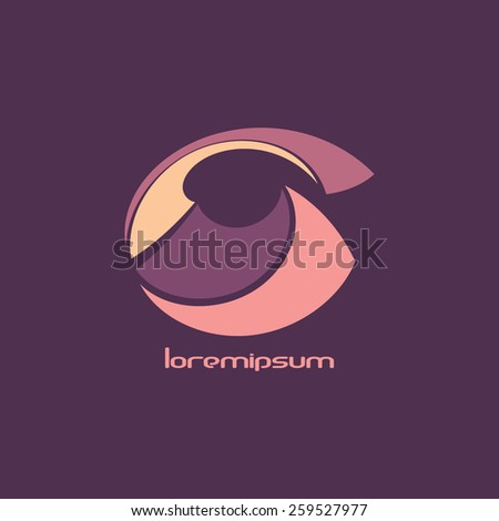 Template of abstract simple logotype. Peculiar vector logo. CMYK color mode