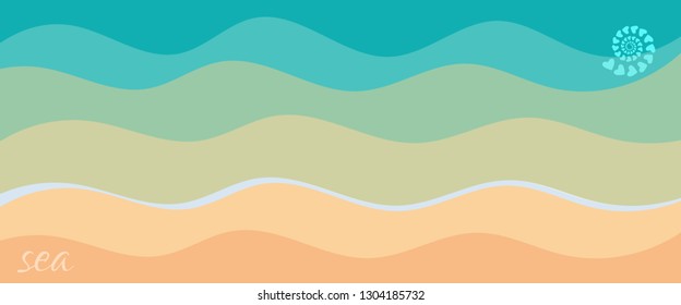 template with abstract sketchy striped sea image vector illustration 