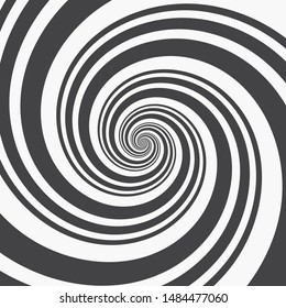 Template of Abstract Spiral Background. Black Spirals from Different Thicknesses on a White Background. Monochrome Vector Illustration