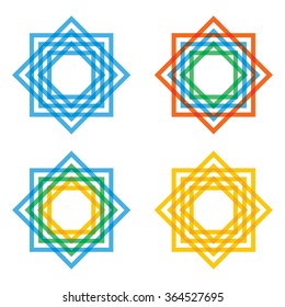 Template with abstract Star collection, for your design
