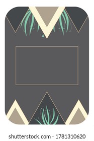 A template with abstract triangles for postcard, personal diary, gratitude diary with place for title