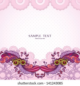 Template with abstract vector decorative nature ornamental frame