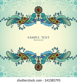 Template with abstract vector decorative nature ornamental frame