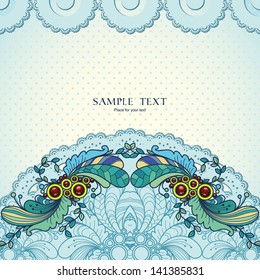 Template with abstract vector decorative nature ornamental frame