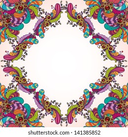Template with abstract vector decorative nature ornamental frame