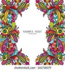Template with abstract vector decorative nature ornamental frame