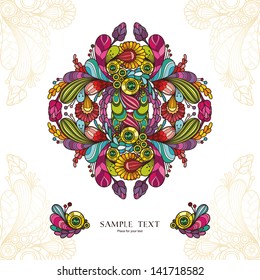 Template with abstract vector decorative nature ornamental frame