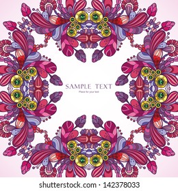 Template with abstract vector decorative nature ornamental frame
