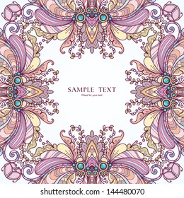 Template with abstract vector decorative nature ornamental frame