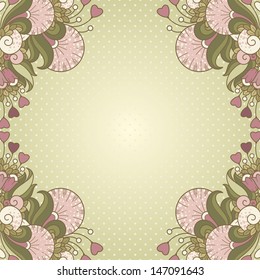 Template with abstract vector decorative nature ornamental frame 