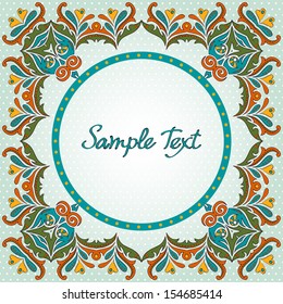 Template with abstract vector decorative nature ornamental frame