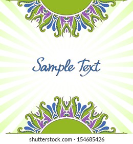 Template with abstract vector decorative nature ornamental frame