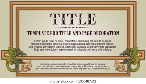 Template advertisements, flyer, web, and other invitations, diploma or greeting cards. Monster frame.