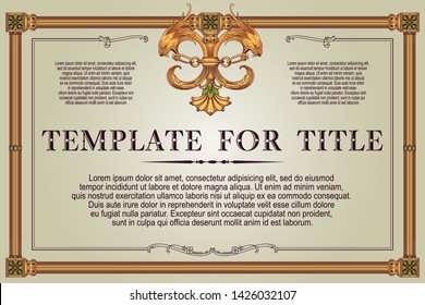 Template advertisements, flyer, web, and other invitations, diploma or greeting cards. Monster frame.