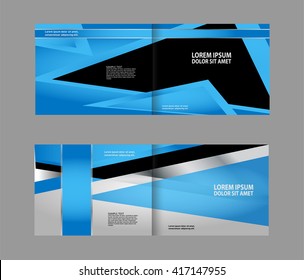 Template for advertising blue brochure
