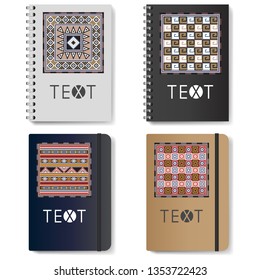 Template for advertising, branding and corporate identity. Mockup for design. Realistic notepad (diary). Vector illustration.  