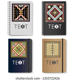 Template for advertising, branding and corporate identity. Mockup for design. Realistic notepad (diary). Vector illustration.  