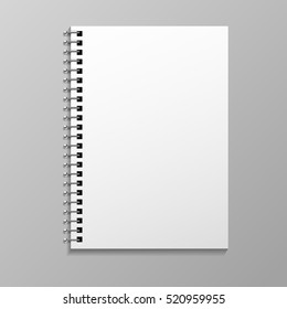 Template for advertising branding and corporate identity realistic spiral notepad blank mockup for design eps 10