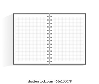 Template for advertising, branding and corporate identity. Realistic spiral notepad. Blank mock up for design. Open cardboard notebook. 