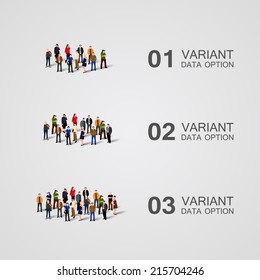 Template for advertising brochure with business people. Vector