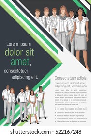 Template for advertising brochure with business people

