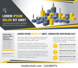 Template for advertising brochure with business people
