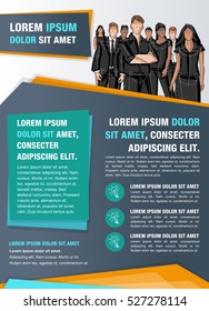 Template for advertising brochure with business people 
