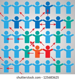 Template for advertising brochure with connected people