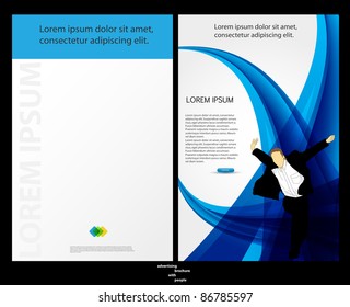 Template for advertising brochure with people